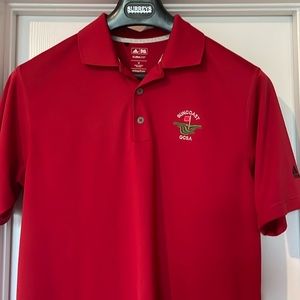 Men’s Classic Red Adidas Climalite golf polo Medium